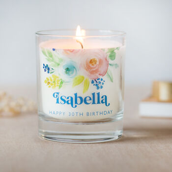 Personalised 30th Birthday Candle With Floral Design, 2 of 3