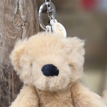 Hudson The Plush Light Brown Teddy Bear Keyring, 2 of 2