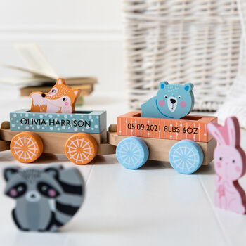 Personalised Wooden Animal Train Set, 2 of 4