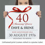 Personalised Ruby Wedding Anniversary Typography, thumbnail 10 of 10