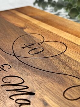 Anniversary Gift Engraved Heart Chopping Board, 7 of 9