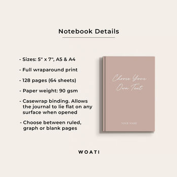 Custom Text Personalised Notebook, 6 of 10