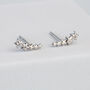 Sterling Silver Tiny Star Ear Climber Stud Earrings, thumbnail 1 of 4