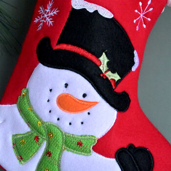 Personalised Christmas Stocking With Pom Poms, 2 of 4