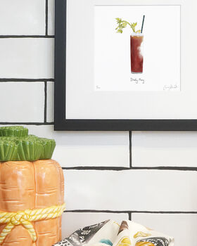 Limited Edition Bloody Mary Print | Hand Illustrated Cocktail Art, 2 of 3