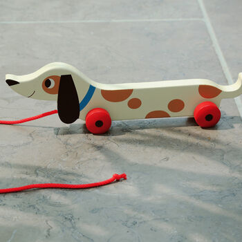 Charlie The Sausage Dog Wooden Pull Toy, 5 of 7