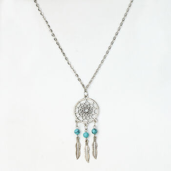 Turquoise Bead Dreamcatcher Necklace, 3 of 3