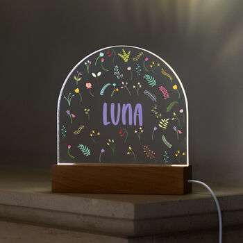 Personalised Wildflower LED Night Light For Children, 3 of 7