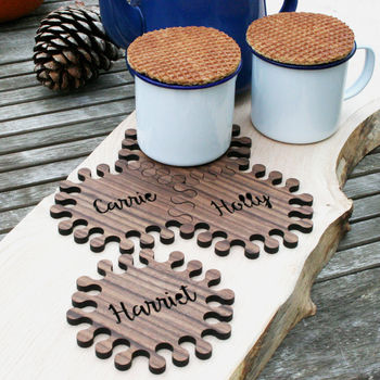 Hexagon Interlocking Personalised Jigsaw Coasters, 6 of 9