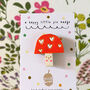 Toadstool Hand Painted Wooden Pin Badge, thumbnail 1 of 4