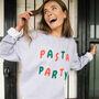 Pasta Party Women’s Slogan Sweatshirt, thumbnail 2 of 3