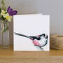 Inky Long Tailed Tit Blank Greeting Card, thumbnail 1 of 3