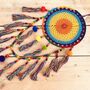 Large Rainbow Vegan Pom Pom Beads Dream Catcher, thumbnail 1 of 10