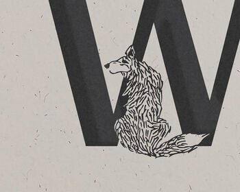 W Is For Wolf, Alphabet Card, 2 of 3