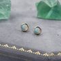 Ethiopian Opal Stone Stud Earrings In Sterling Silver, thumbnail 3 of 12