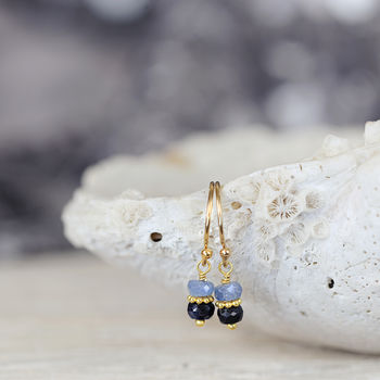 Gold Sapphire Earrings, 3 of 9