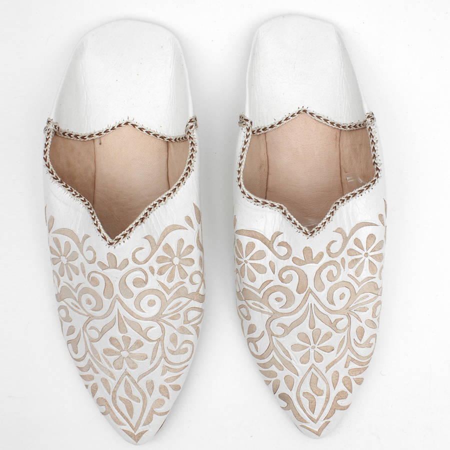 moroccan decorative babouche slippers by bohemia | notonthehighstreet.com