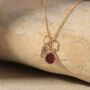 Yellow Gold Initial And Cz Birthstone Necklace, thumbnail 3 of 11