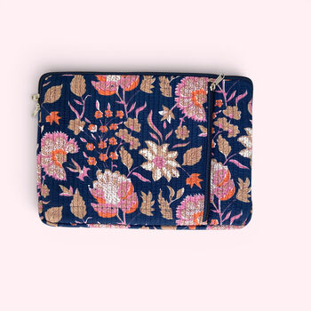 Laptop Or iPad Case | Various Prints Available In Cotton Block Print Quilted Fabrics, 3 of 12