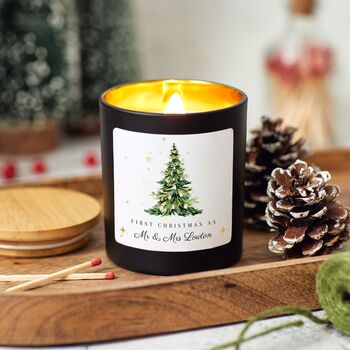 First Christmas As Mr And Mrs Scented Candle Gift For Newly Married Couple, 3 of 8