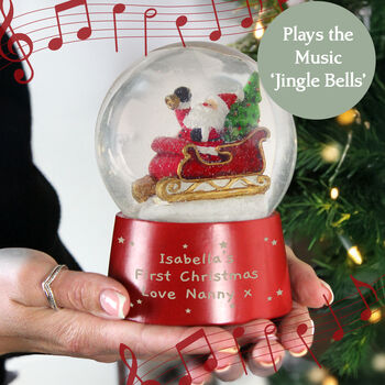 Personalised Musical Santa Snow Globe, 4 of 5