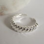 Sterling Silver Croissant Ring Adjustable Open, thumbnail 4 of 11