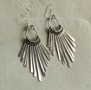 Art Deco Silver Chandelier Fringe Earrings, 3 of 5