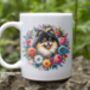 Personalised Pomeranian Summer Floral Dog Wreath Gift Keepsake Mug B, thumbnail 1 of 2