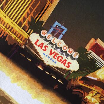 Personalised Las Vegas Vintage Style Travel Print, 3 of 5