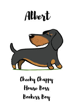 Wire Haired Daschund Dog Name And Personality Print, 2 of 2