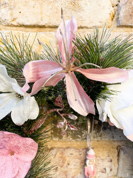 Luxury Pastel Pink Nutcracker Christmas Wreath, 3 of 7