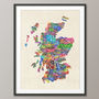 Scotland Cities Typography Map, thumbnail 4 of 5