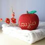 Personalised Crochet Apple New Baby Gift, thumbnail 2 of 3