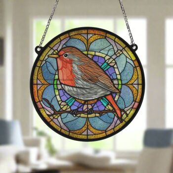 Robin Stained Glass Effect Suncatcher, 7 of 7