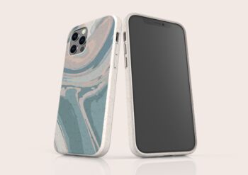 Blue Liquid Marble Biodegradable Phone Case, 5 of 8