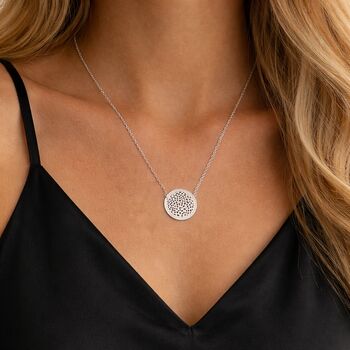 Gold Plated Filigree Disc Necklace, 4 of 5