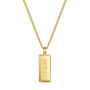 Tall Ingot Tag Men's Necklace 18 K Gold Plated Silver, thumbnail 1 of 6