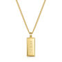 Tall Ingot Tag Men's Necklace 18 K Gold Plated Silver, thumbnail 1 of 8