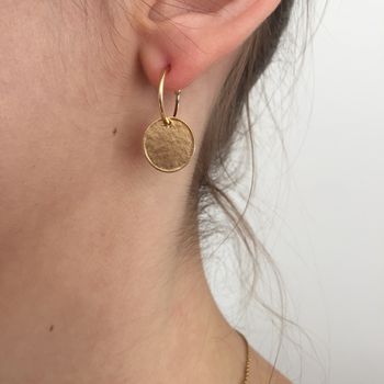 9ct Gold Signature Disc Earrings, 7 of 9