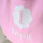Personalised Pink 1st Birthday Bib For Girl, thumbnail 2 of 3