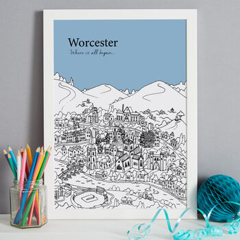 Personalised Worcester Print, 5 of 10