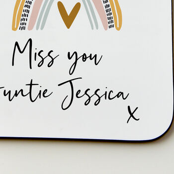 Rainbow Personalised Miss You Coaster, 2 of 2
