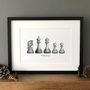 Personalised Chess Family Portrait Print, thumbnail 2 of 6