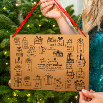 Personalised Reverse Christmas Advent Calendar Reusable, 10 of 10