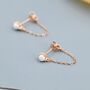 Sterling Silver Pearl And Chain Earrings, thumbnail 4 of 12