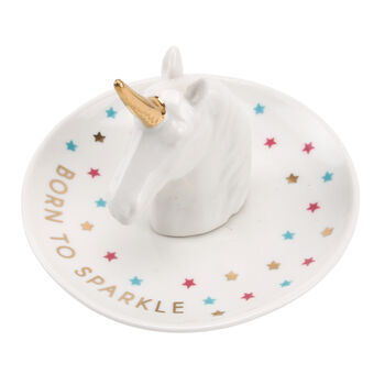 Unicorn Ring Holder Dish And 'Born To Sparkle' Slogan, 3 of 4