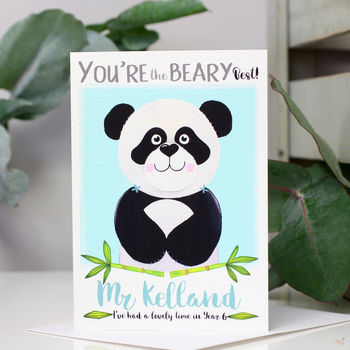 Personalised Panda Thank You Teacher Card, 4 of 9