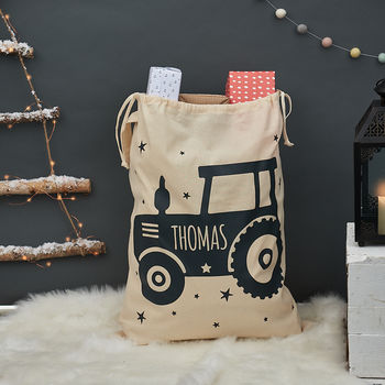 Personalised Tractor Christmas Sack, 2 of 5