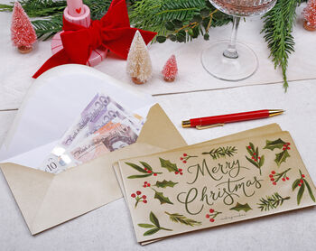 Christmas Money Envelopes With Foliage Design For Gift Cards, Concert Tickets And Vouchers, 3 of 3