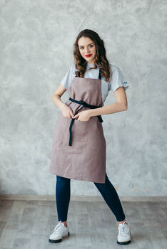 Linen Apron With Pockets Gift For Baker, Chef, Florist, 12 of 12